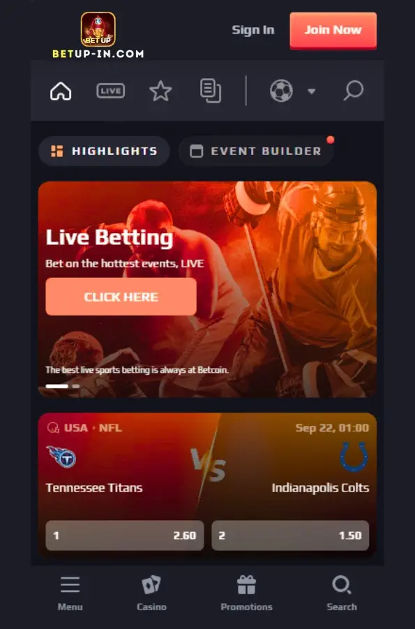 BETUP also offers a lightweight mobile app for both Android and iOS. With fast performance and push notifications, you’ll never miss a moment of action. The installation process takes only a few minutes.